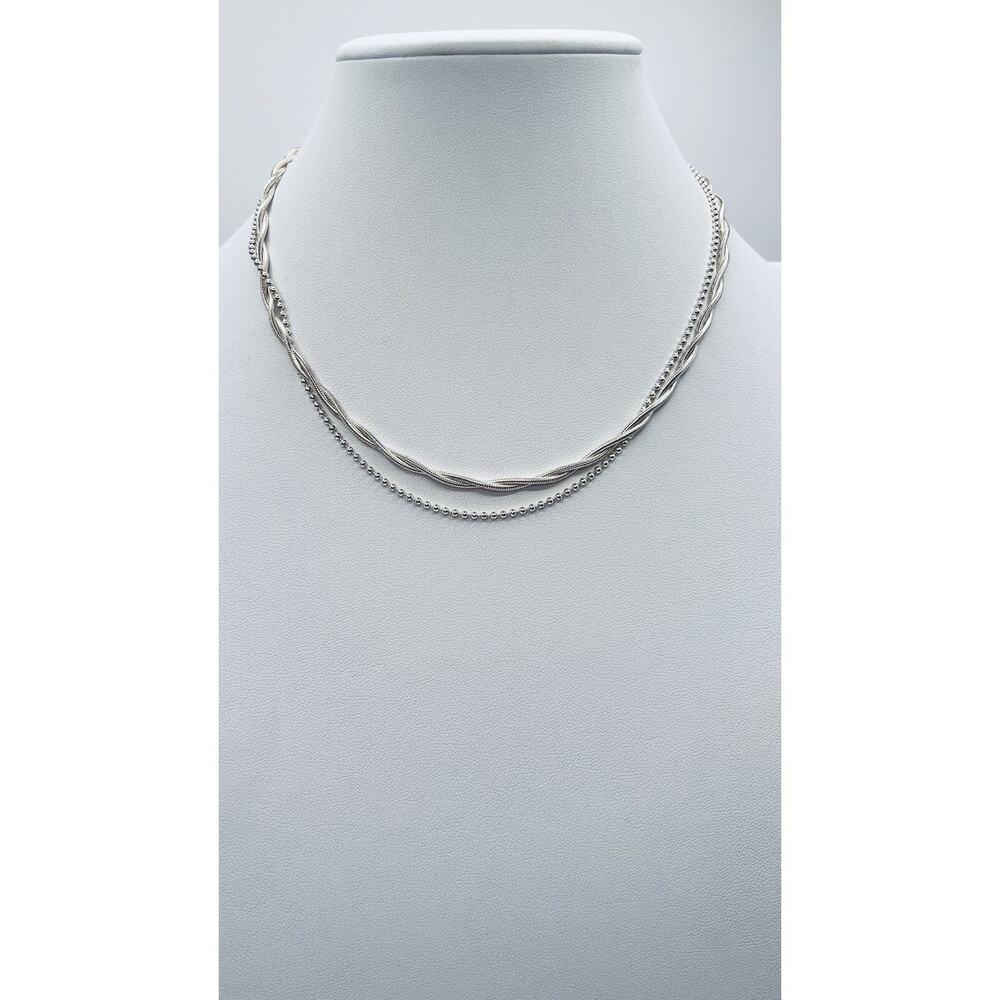 925 Silver Italy Designer Dyadema Multi Layers Chain Ball Bead Braided Mesh Rope
